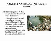 Pencemaran Air Oleh Limbah Industri Dapat Mempengaruhi Ekosistem Perairan Dikarenakan